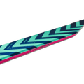 Edge view of the Black Crows Atris Birdie Ski in Turquose colourway, women's model