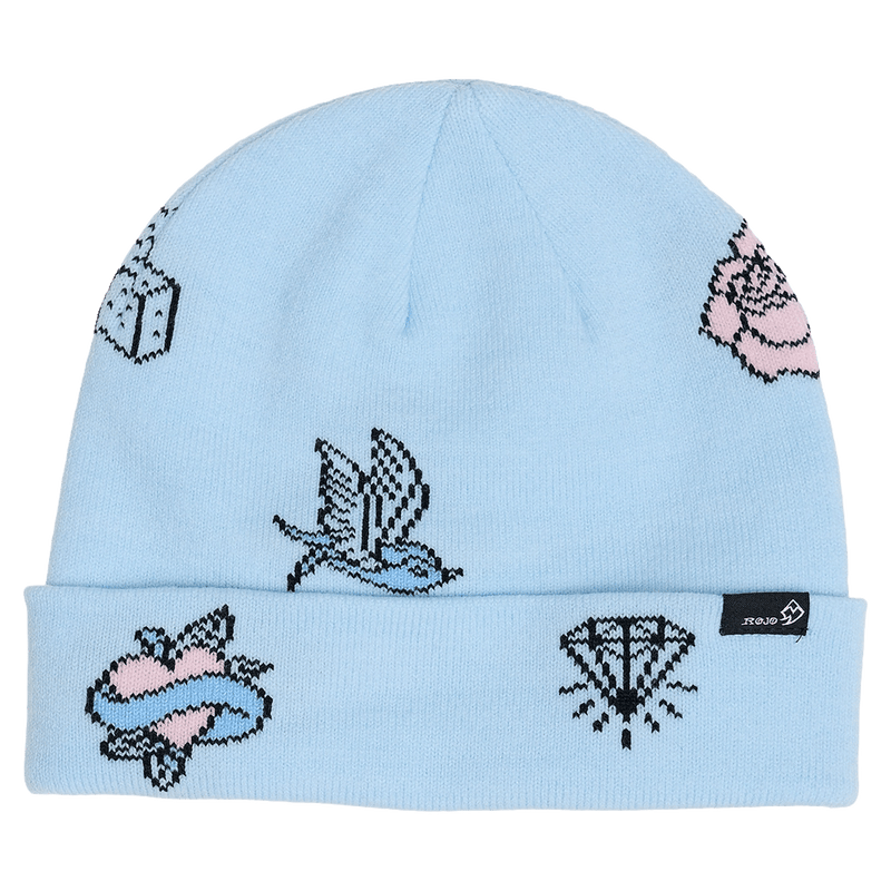 View of Rojo Blue Bird Dayz Beanie - Womens - Ballad blue