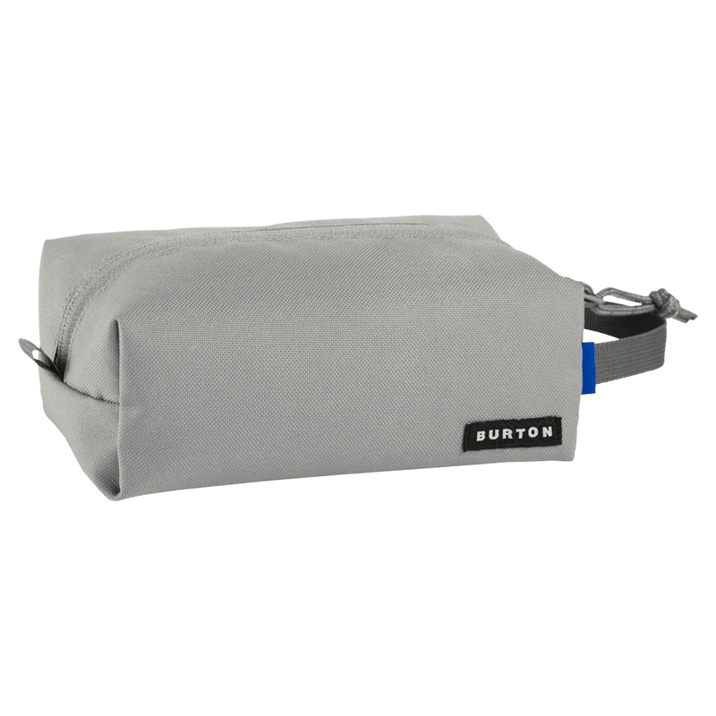 Rectangular light grey Burton Accessory Case featuring a side handle, zipper pull, and black logo patch.