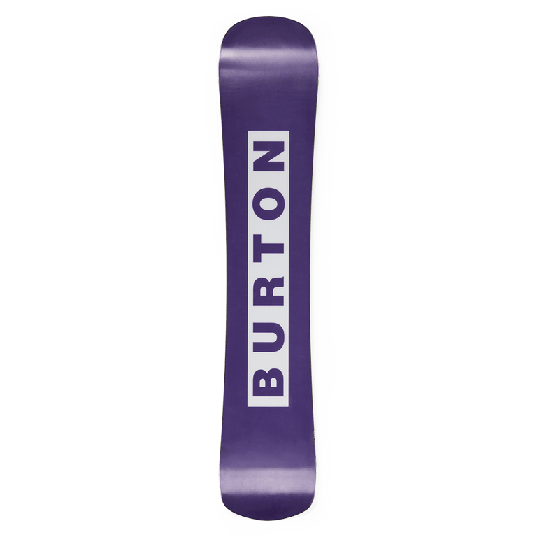 Purple Burton Hideaway women's snowboard base with a large white vertical logo.