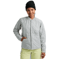 Light grey Burton Reserve 3-In-1 women's quilted liner jacket with snap-front closure and ribbed collar.