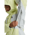Yellow and grey Burton Reserve 3-In-1 Snowboard Jacket for women showing the zippered underarm mesh vent.