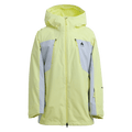 Pale yellow and grey Burton Reserve 3-In-1 Women's Snowboard Jacket with a hood and zippered chest pockets.