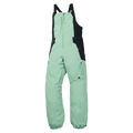 Mint green women's Burton Reserve Bib Snowboard Pants with black side panels, front zip, and adjustable shoulder straps.