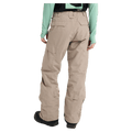 Rear view of tan Burton Reserve Insulated Snowboard Pants for women featuring back flap pockets and belt loops.