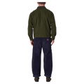 Back view of man in the Rollas Canvas Miner Jacket in colour Mangrove.