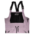 3 view of the CHECKthefeed VX Cargo Bib Snowboard Pants - LavendarBlack CTF-VXCBIBLAVENDAR Pants, 26/27 Unisex's model