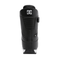 Rear view of black DC Control BOA snowboard boot with white logo, ribbed heel, and side BOA dial.