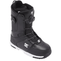 Black DC Control BOA snowboard boot with dual BOA lacing, white logos, and white soles.