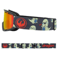 Side view of the Dragon LilD Goggles in LIL KAIJU and RED colourway, kids's model