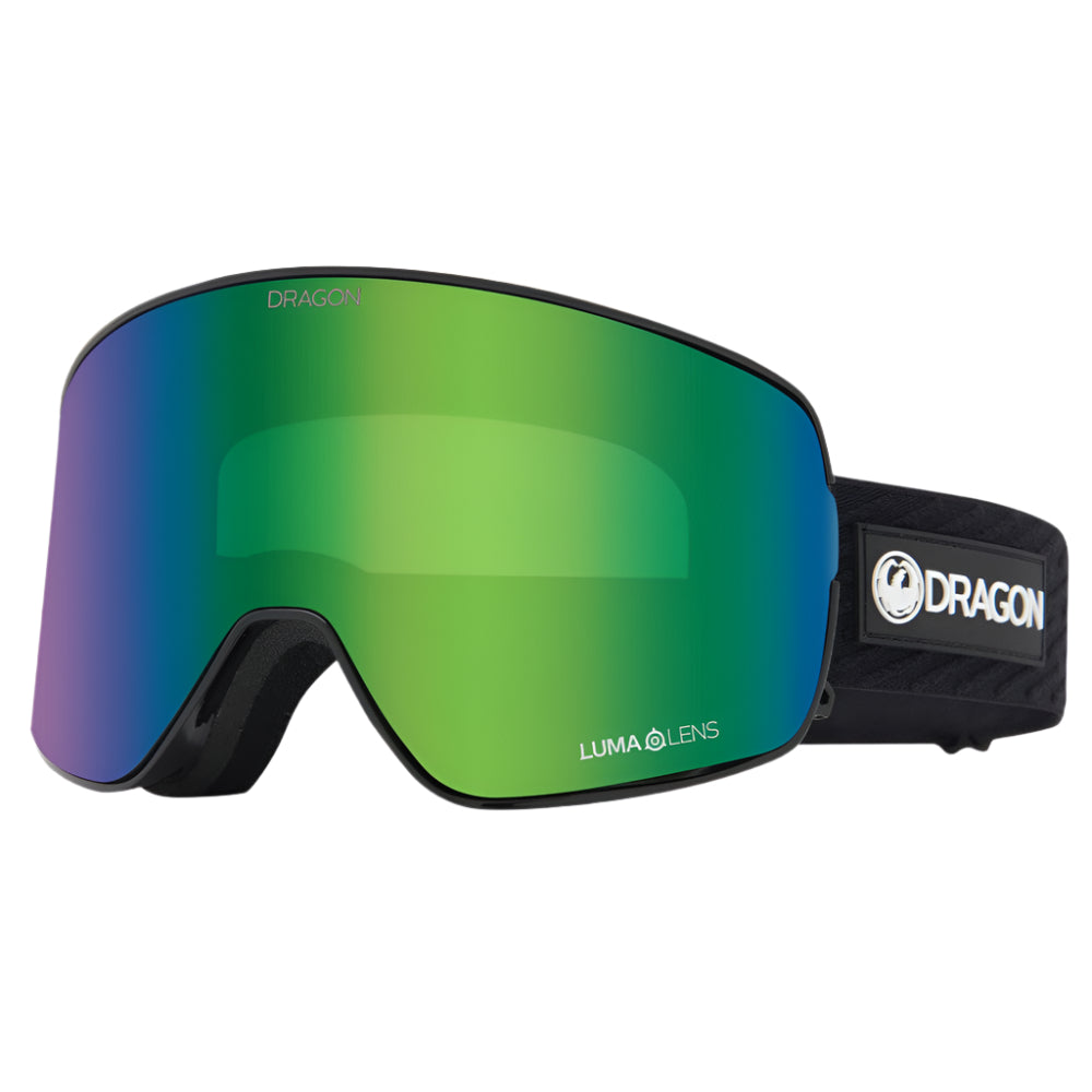 Dragon NFX2 snow goggles in Icon Green colorway with Green Ion lens, featuring Swiftlock lens changing system and frameless design