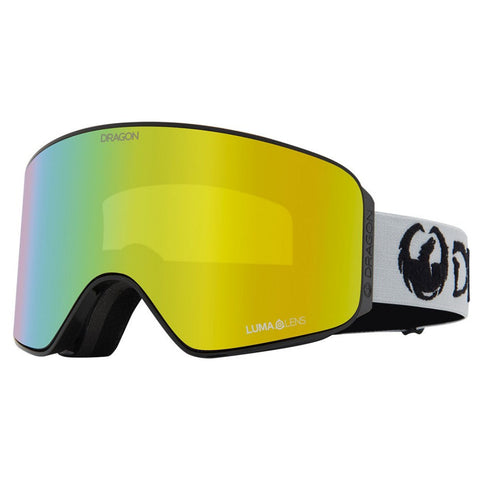 Dragon NFX Mag OTG Low Bridge snow goggles in Classic Grey colorway with LL Gold Ion lens, designed for over-the-glasses fit and low bridge facial profiles