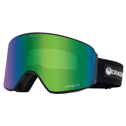 Dragon NFX Mag OTG Low Bridge snow goggles in Icon colorway with LL Red Ion lens, designed for over-the-glasses fit and low bridge facial profiles