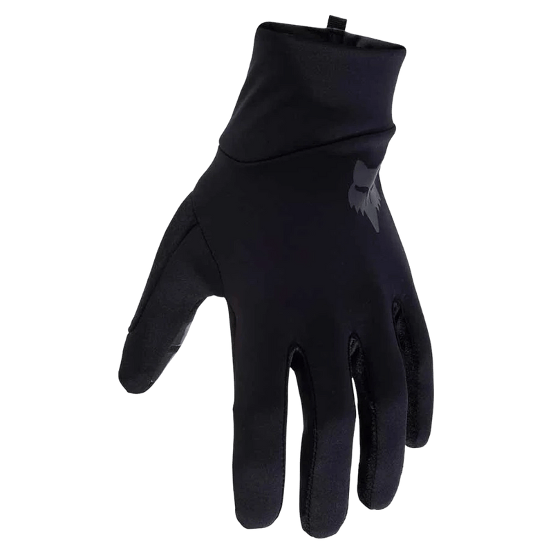 Black Fox Ranger Fire Women's bike glove with an extended cuff and a grey Fox head logo on the back of the hand.