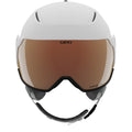 Giro Aria Spherical Visor Helmet in matte white featuring spherical mips protection, magnetic buckle, active ventilation, dial fit system.