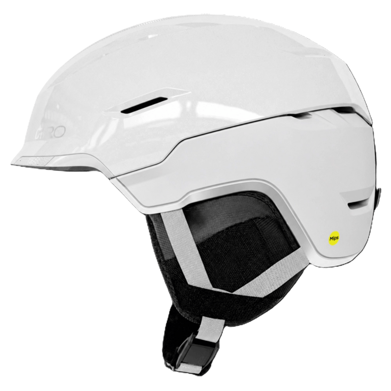 Side view of the Giro Tor MIPS Helmet in Gloss Matte Pearl Black colourway, unisex's model