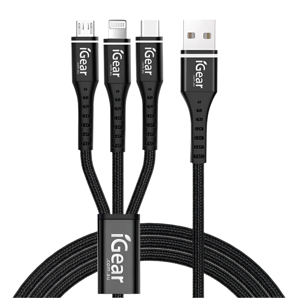 Cable Ch/Sync 3 in 1 H/D iPhone/Type-C/Micro