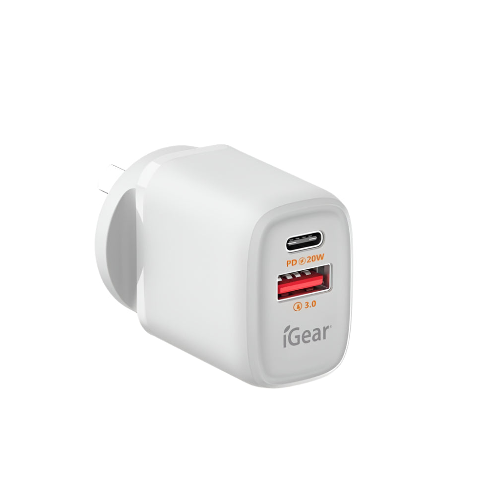 Charger 240V PD20W Type-C + USB-A 3.0