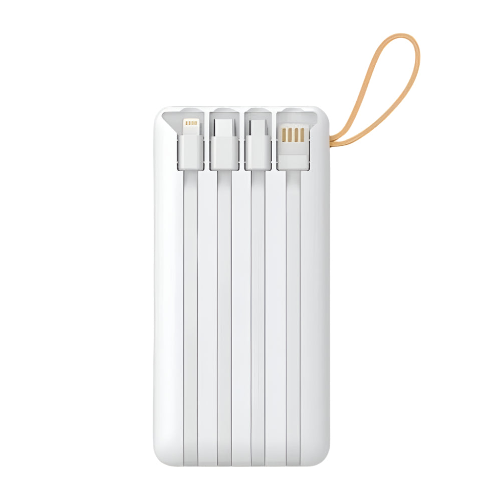 Power Bank 10000mAh Dual USB with Built-in Cabels