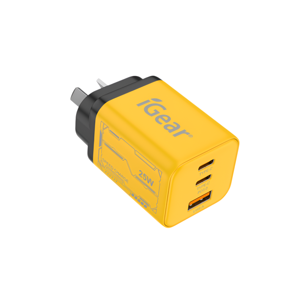 Charger 240v PD25W 2 x Type-C + 1 x USB-A 3A