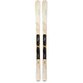 K2 Blur 76 women's skis featuring cream topsheets with gold topographic patterns and integrated black bindings.