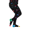 side view of child wearing Le Bent Confetti Midweight Thermal Bottom - Kids