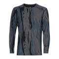 Man wearing Le Bent Midweight Thermal Crew ombre snow gum