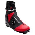 Madshus Pulse Boa Skate Boot in red and black with BOA dial, zippered cover, and supportive ankle strap.