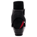 Rear view of black Madshus Pulse Boa Skate Boot featuring a carbon fiber heel cuff and red accent.