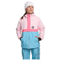 Front view of girl wearing Rojo Mini Me Jo Ski Jacket - Kids in colour pink-a-boo