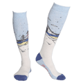 Front view of Rojo Mountain Life Socks in Ballad Blue