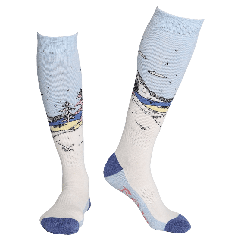 Front view of Rojo Mountain Life Socks in Ballad Blue