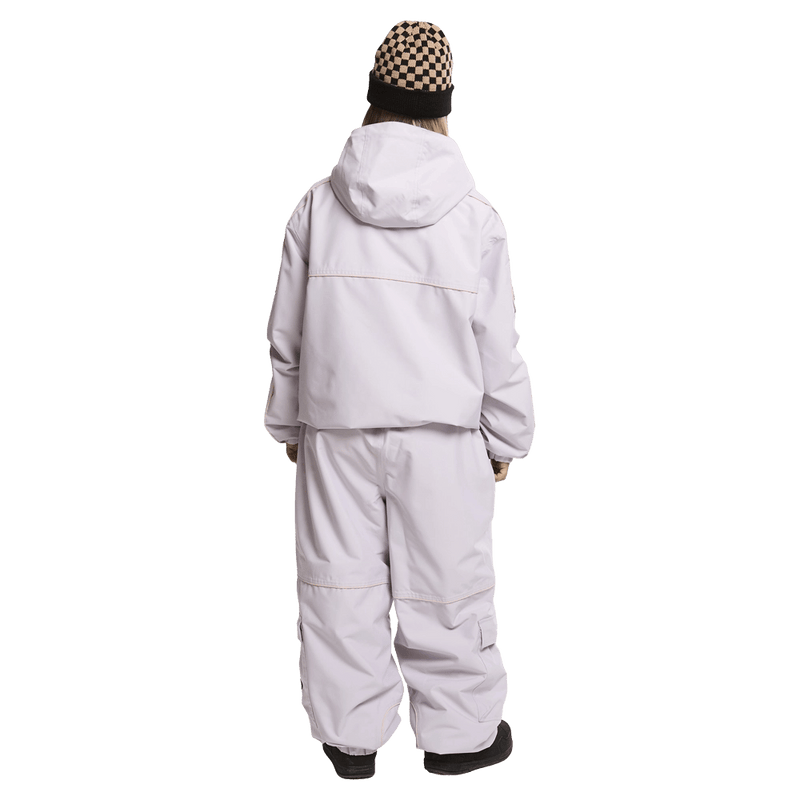 Back view of woman wearing the Rojo Nine Oh Ski Jacket - Womens in Thistle
