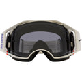 Oakley Airbrake MTB goggles with an off-white frame and dark grey lens, front view.