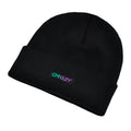 Main view of the Oakley B1B Gradient Patch Beanie, black colour