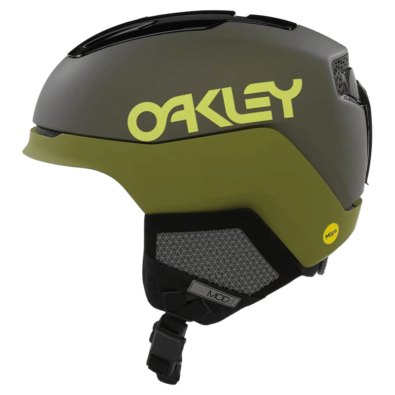 Side view of the Oakley Mod 5 MIPS Helmet in Dark Brush Fern