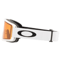 Side view of the Oakley Target Line XS Goggles in Matte White, Persimmon lens, kids model