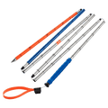 Ortovox Aluminium Avalanche Probe 240 PFA folded with silver and orange segments, depth markings, and a blue handle grip.