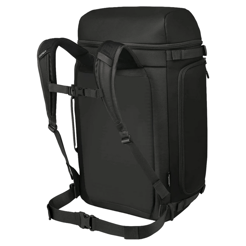 Back view of the OSPREY Mountain Bound Boot Pack + Black Bags, 26/27 Unisex's model
