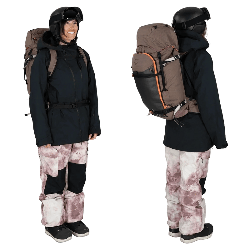 Additional view of the OSPREY Sopris 45L Magma Brown_Raven Black Bags, 26/27 Unisex's model