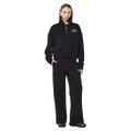 Full view of the PE NATION Established Oversized Quarter Zip Black Sweater, 26/27 Womens's model