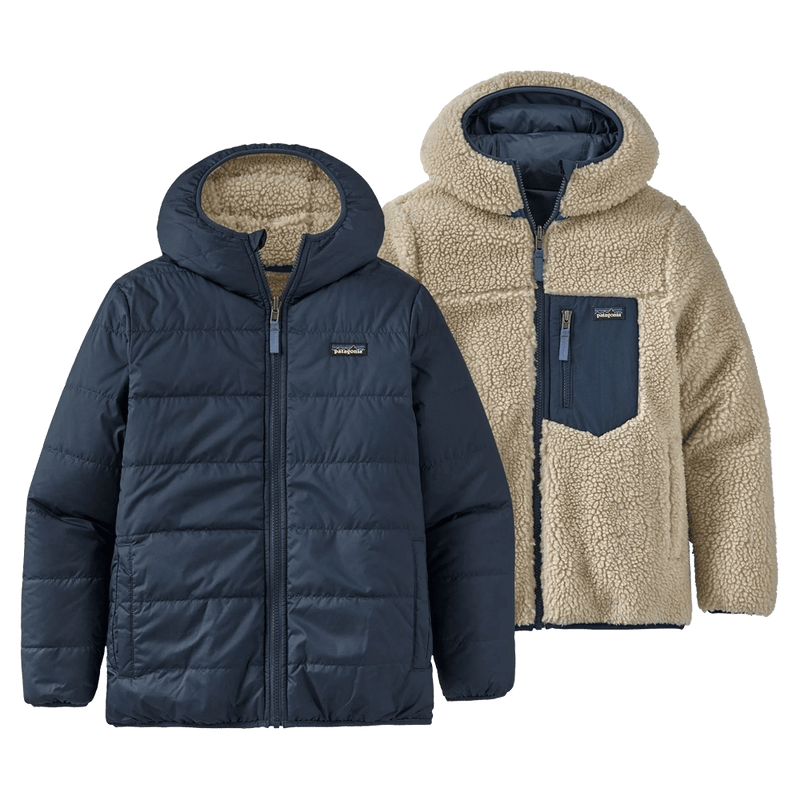 Main view of the Patagonia Reversible Ready Freddy Hoody - New Navy 68095MNTP Fashion, 26/27 Unisex's model