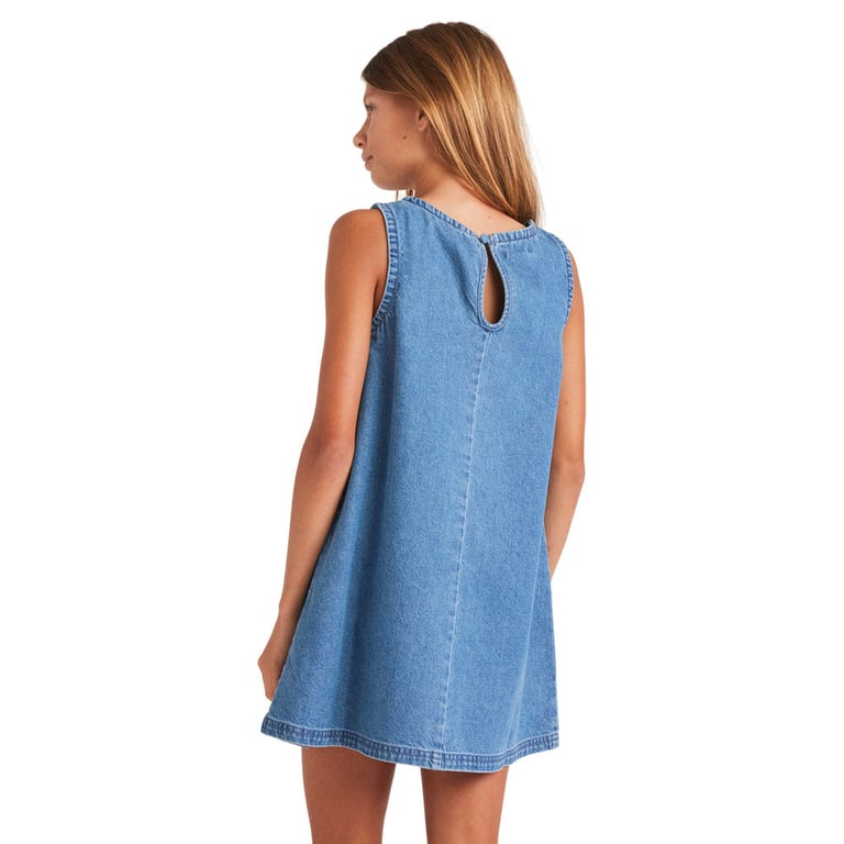 Back view of Billabong Skies Shift Dress - Kids in Salt Washed,