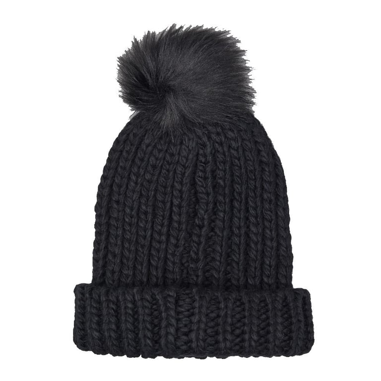 Chunky Fur Pom-Pom Beanie