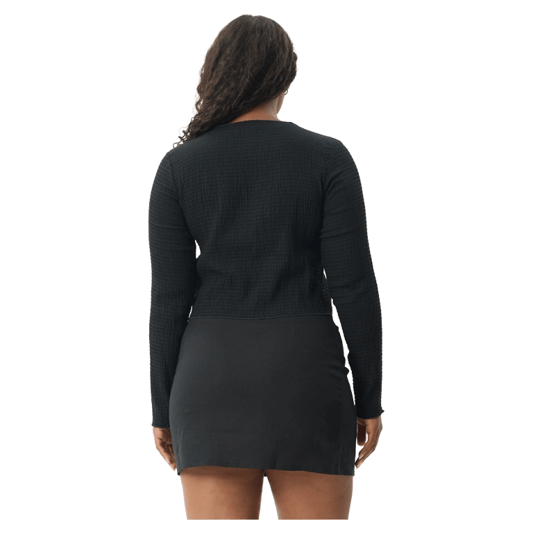 Focus Seersucker Long Sleeve Top - Womens