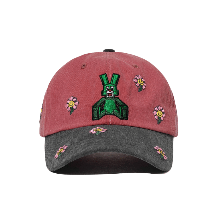 Square Block Rabbit Flower Cotton Cap