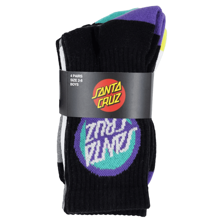 Bold Shadow Dot Crew Sock 4 Pack - Kids