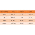 Union Binding size chart