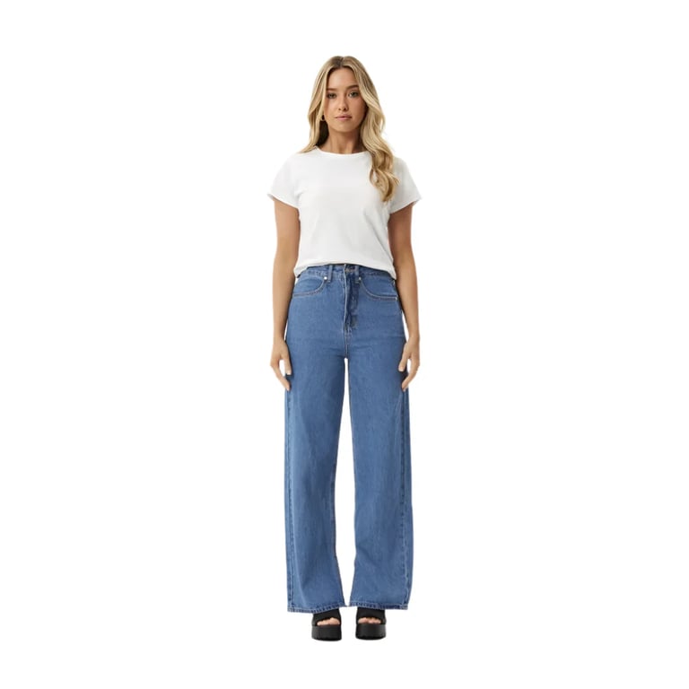 Afends Bella Denim Wide Leg Baggy Jeans - Womens