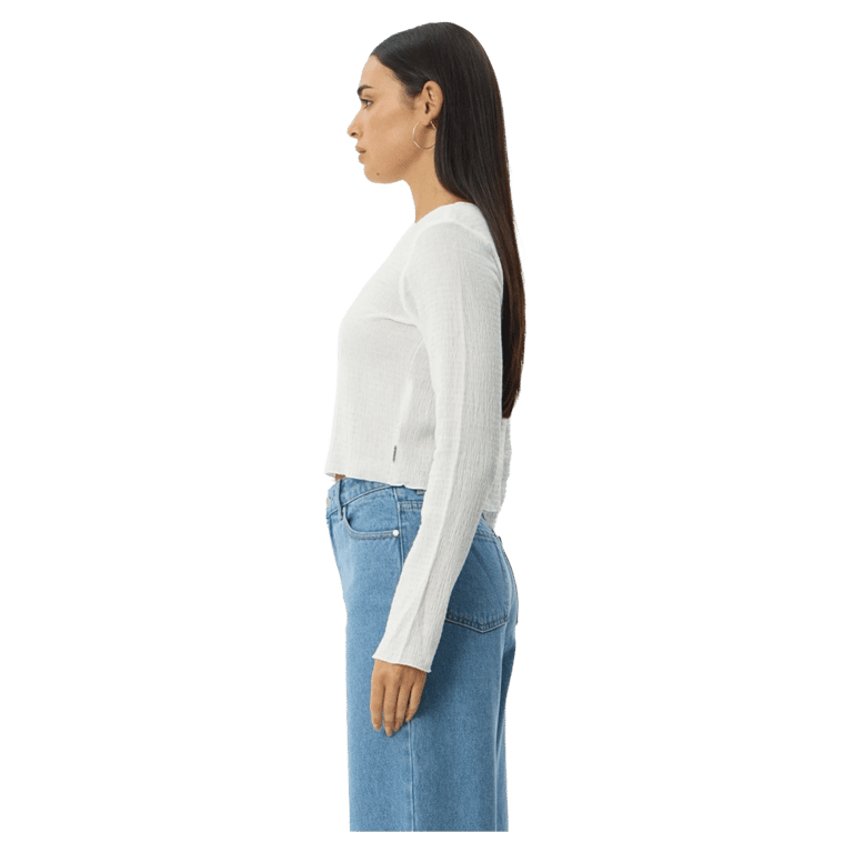 Focus Seersucker Long Sleeve Top - Womens